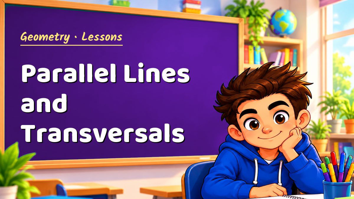 Geometry math lesson: Parallel Lines and Transversals – Maths PDF