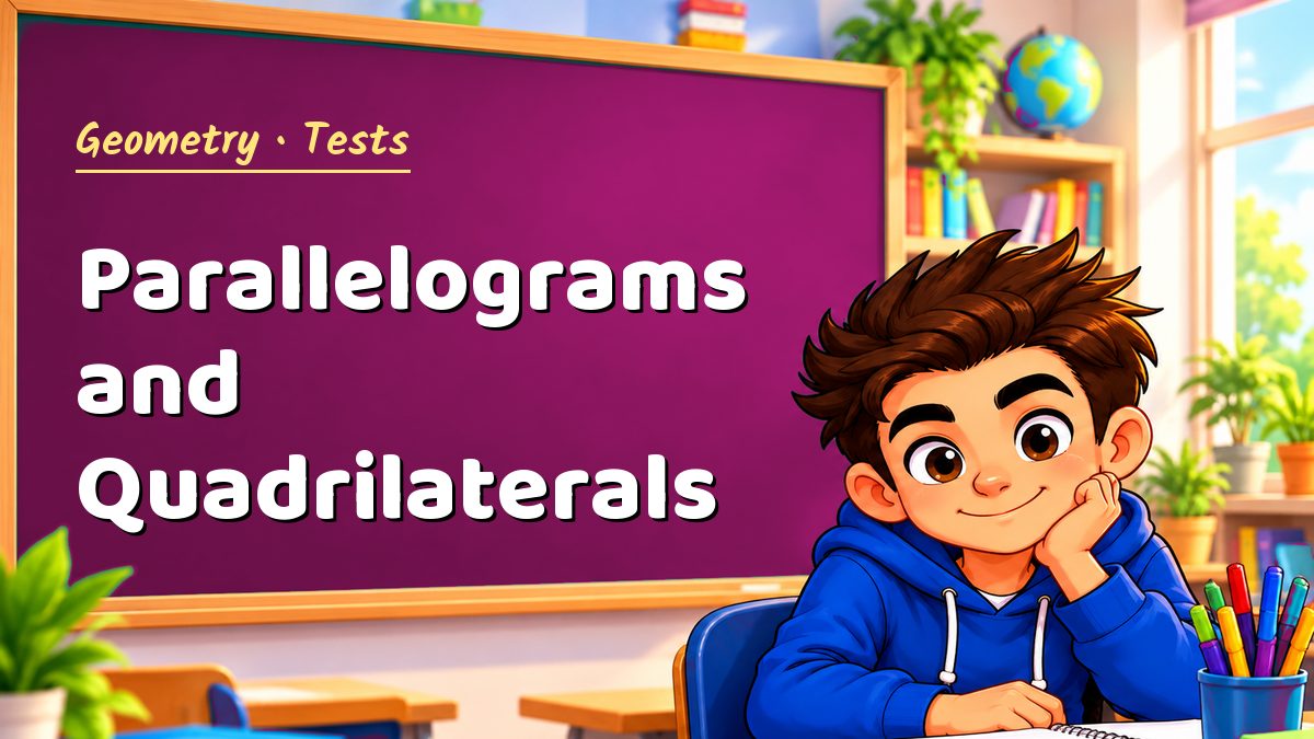 Geometry math test: Parallelograms and Quadrilaterals – Maths PDF