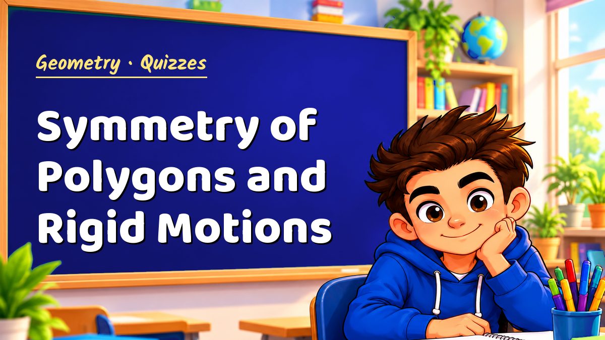 Geometry math quiz: Symmetry of Polygons and Rigid Motions – Maths PDF