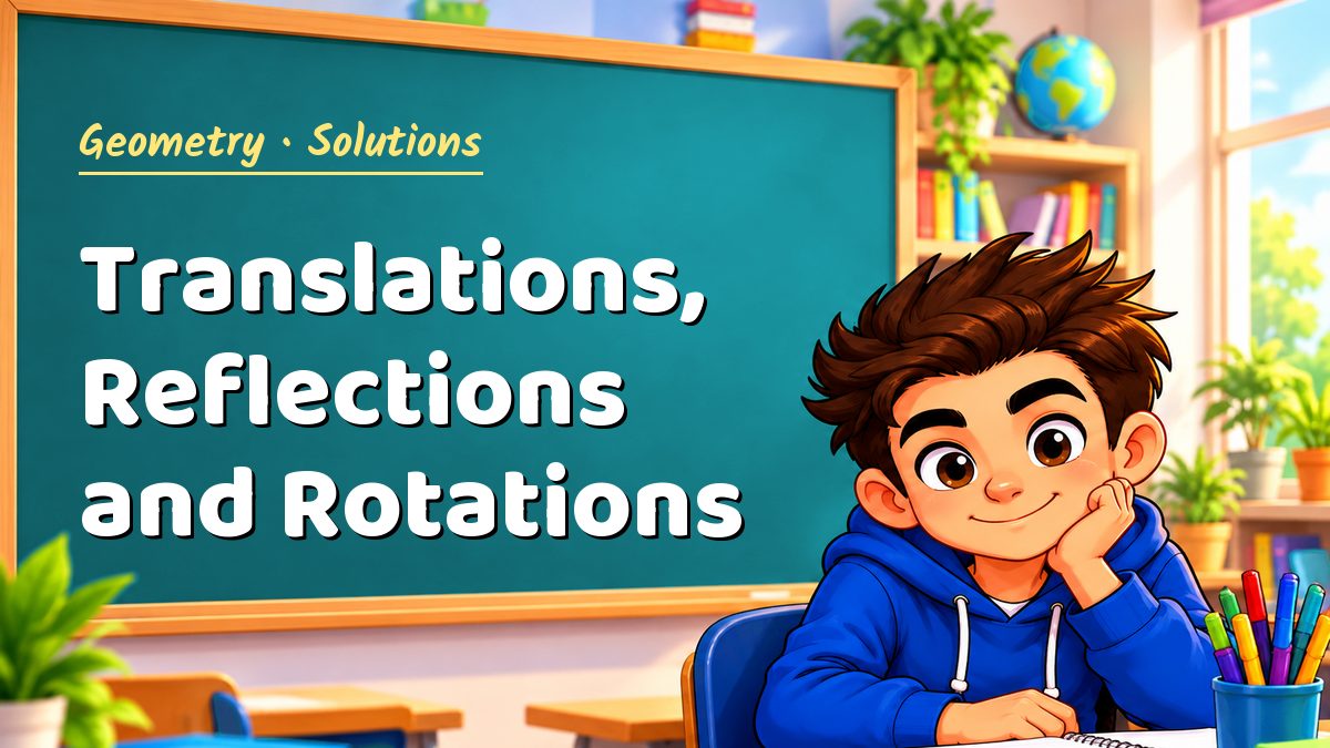 Geometry math worksheet solutions: Translations, Reflections and Rotations – Maths PDF