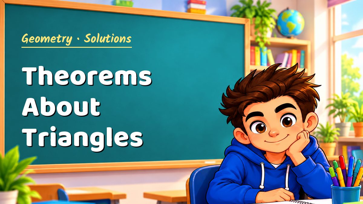 Geometry math worksheet solutions: Theorems About Triangles – Maths PDF