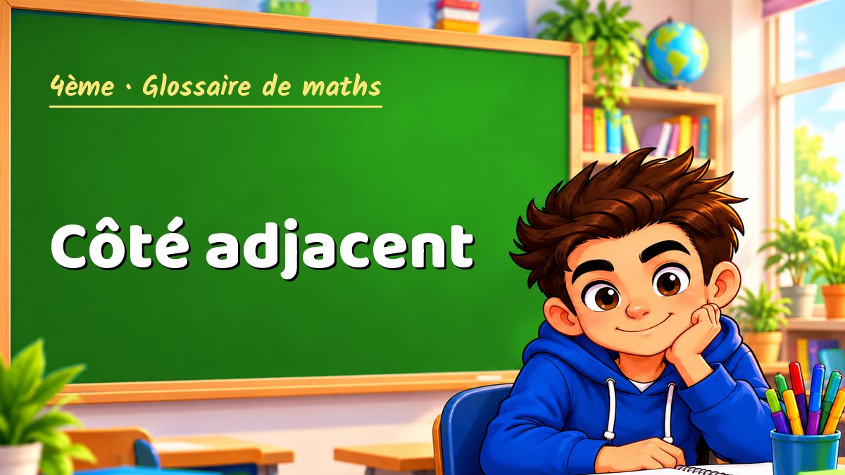 Côté adjacent : définition, méthode et exemple corrigé (4ème) – Maths PDF