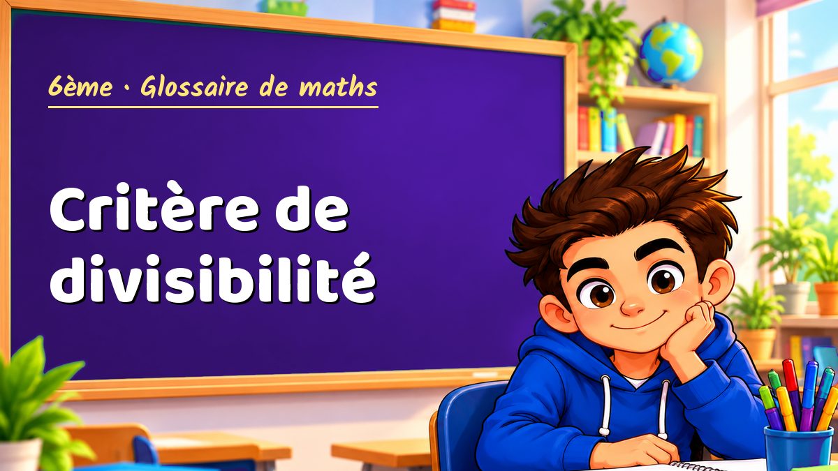 Critère de divisibilité : définition, méthode et exemple corrigé (6ème) – Maths PDF