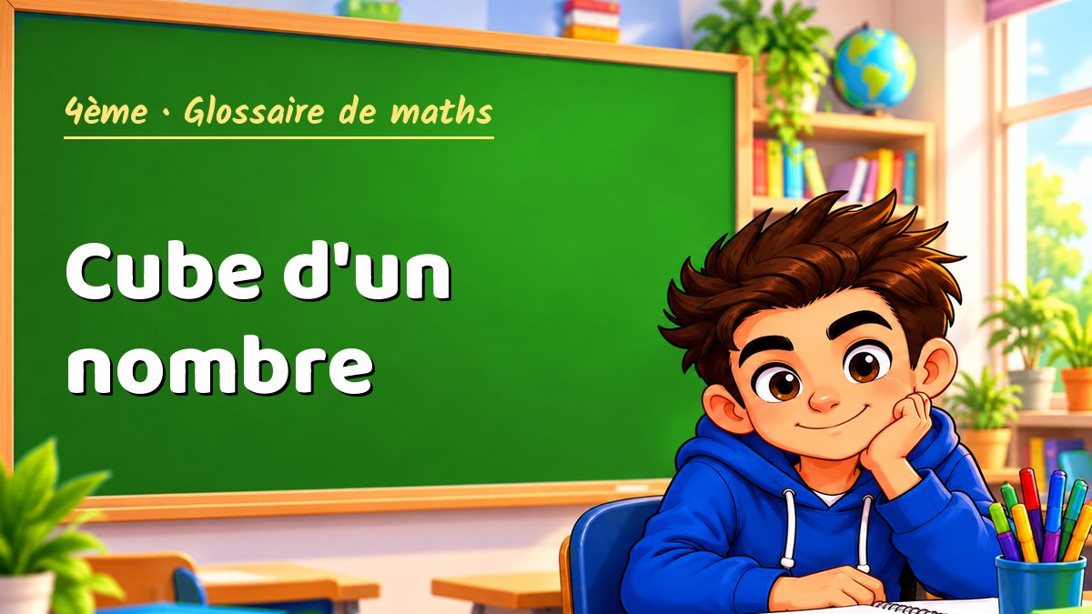 Cube d'un nombre : définition, méthode et exemple corrigé (4ème) – Maths PDF