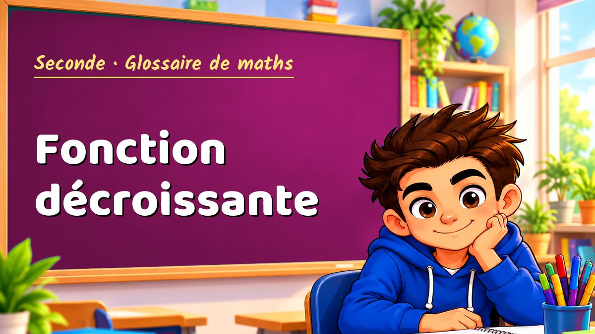 Fonction décroissante : définition, méthode et exemple corrigé (Seconde) – Maths PDF