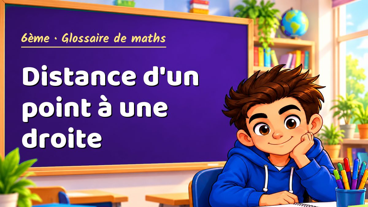 Distance d'un point à une droite : définition, méthode et exemple corrigé (6ème) – Maths PDF