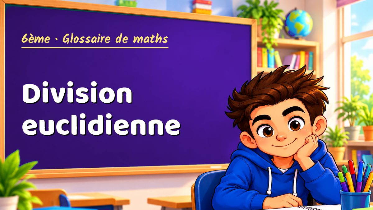 Division euclidienne : définition, méthode et exemple corrigé (6ème) – Maths PDF