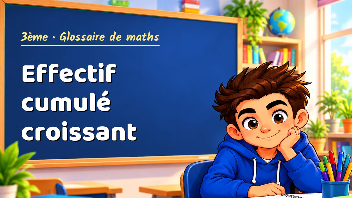 Effectif cumulé croissant : définition, méthode et exemple corrigé (3ème) – Maths PDF