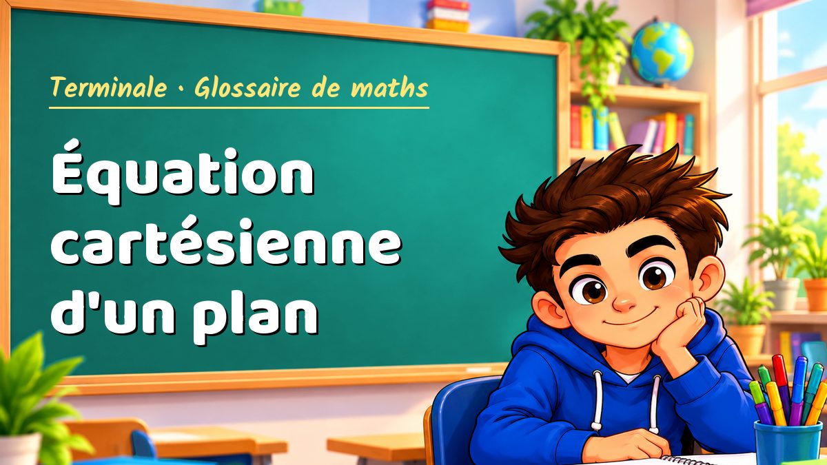 Équation cartésienne d'un plan : définition, méthode et exemple corrigé (Terminale) – Maths PDF