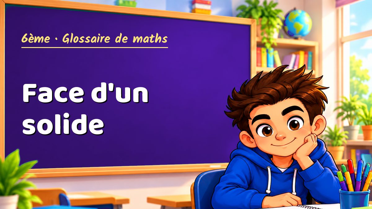 Face d'un solide : définition, méthode et exemple corrigé (6ème) – Maths PDF