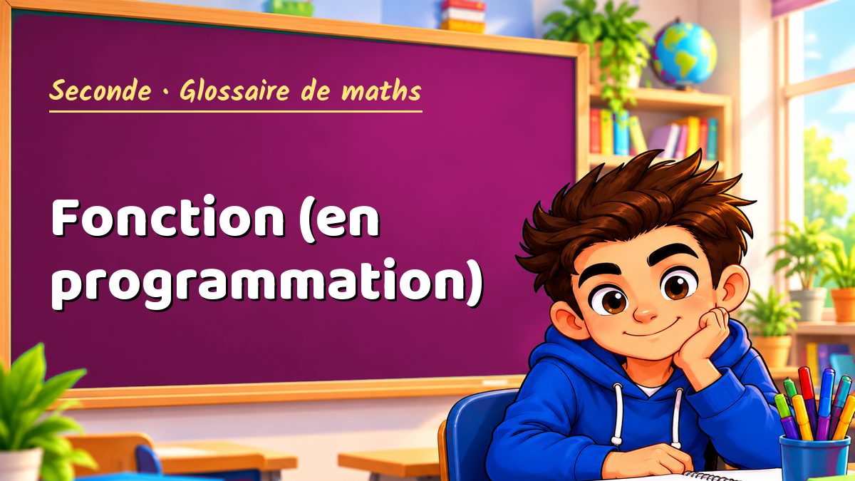 Fonction (en programmation) : définition, méthode et exemple corrigé (Seconde) – Maths PDF