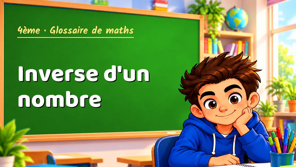 Inverse d'un nombre : définition, méthode et exemple corrigé (4ème) – Maths PDF