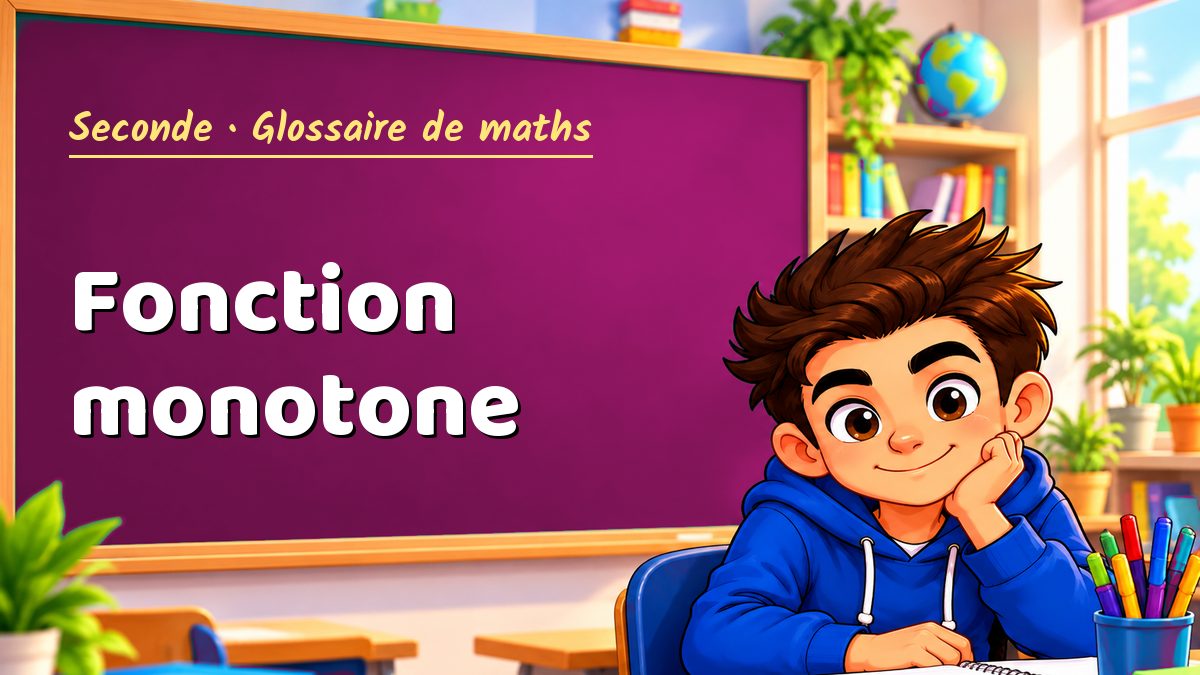 Fonction monotone : définition, méthode et exemple corrigé (Seconde) – Maths PDF