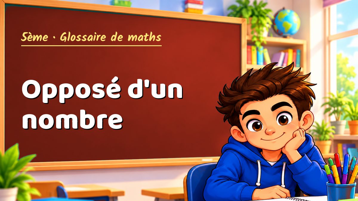 Opposé d'un nombre : définition, méthode et exemple corrigé (5ème) – Maths PDF