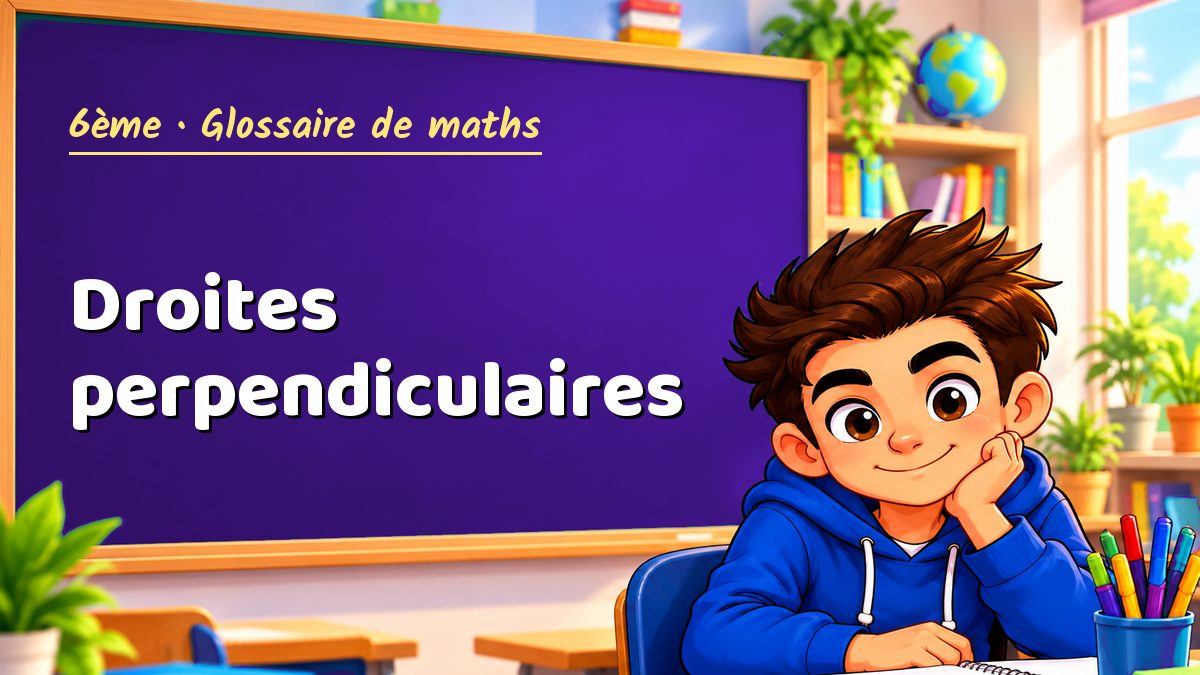 Droites perpendiculaires : définition, méthode et exemple corrigé (6ème) – Maths PDF