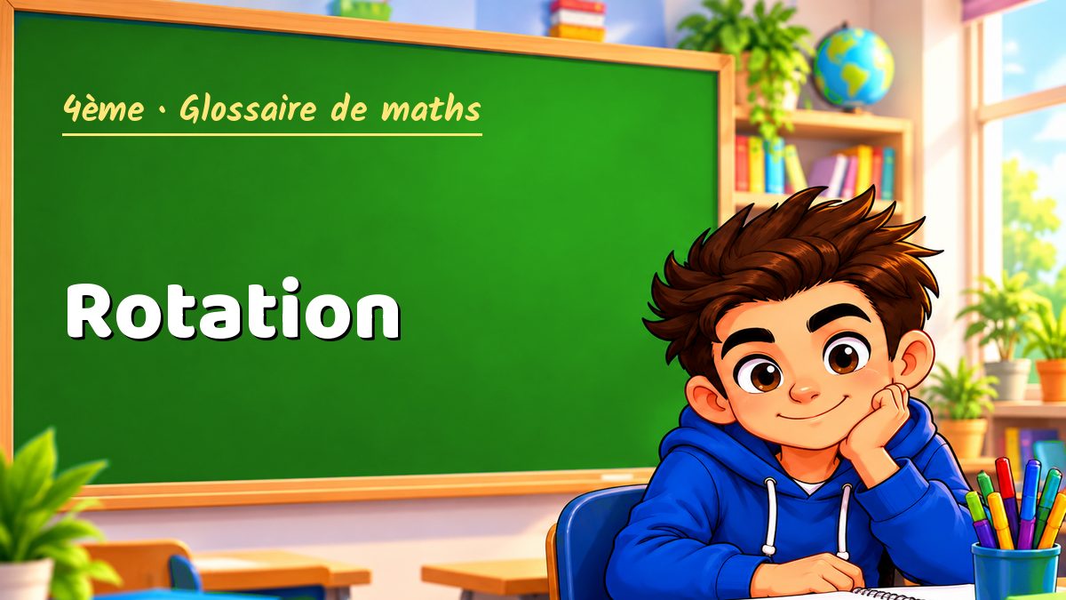 Rotation : définition, méthode et exemple corrigé (4ème) – Maths PDF