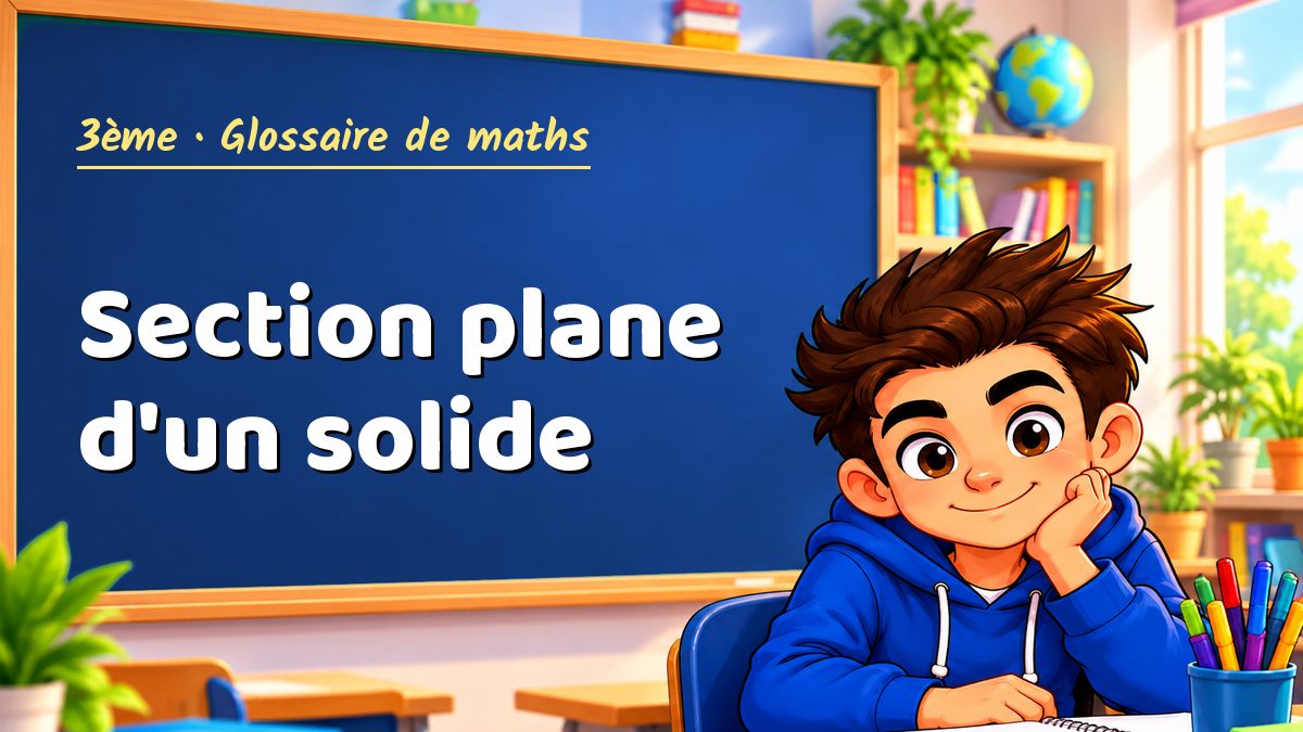 Section plane d'un solide : définition, méthode et exemple corrigé (3ème) – Maths PDF