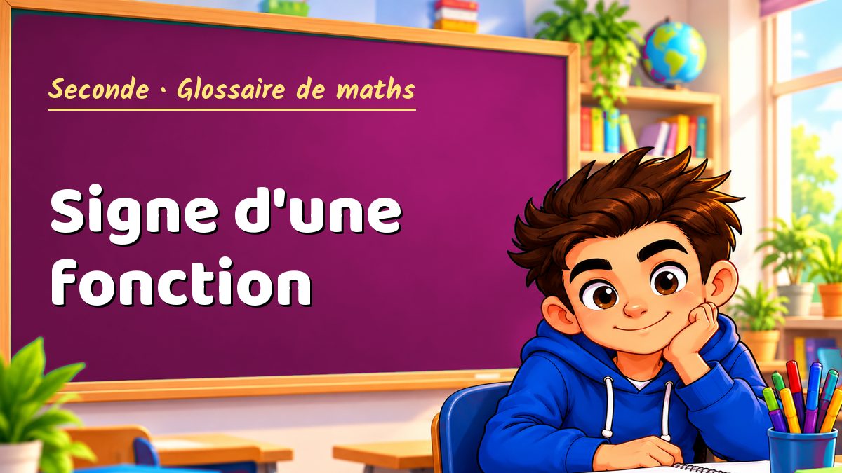 Signe d'une fonction : définition, méthode et exemple corrigé (Seconde) – Maths PDF