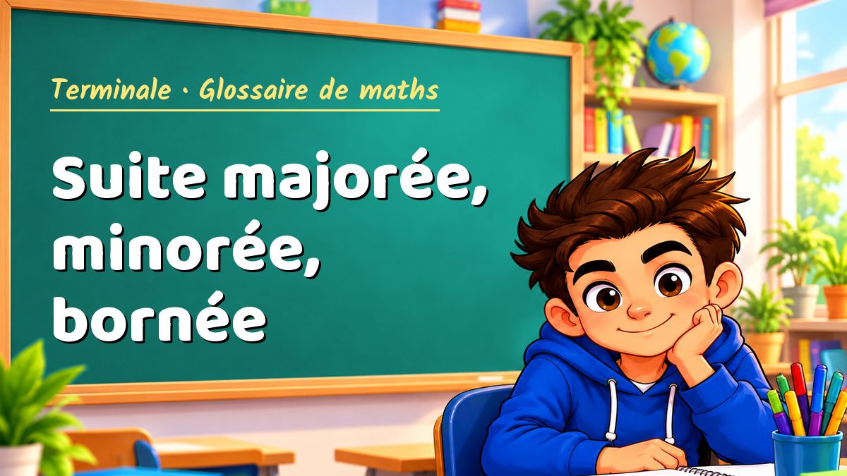 Suite majorée, minorée, bornée : définition, méthode et exemple corrigé (Terminale) – Maths PDF
