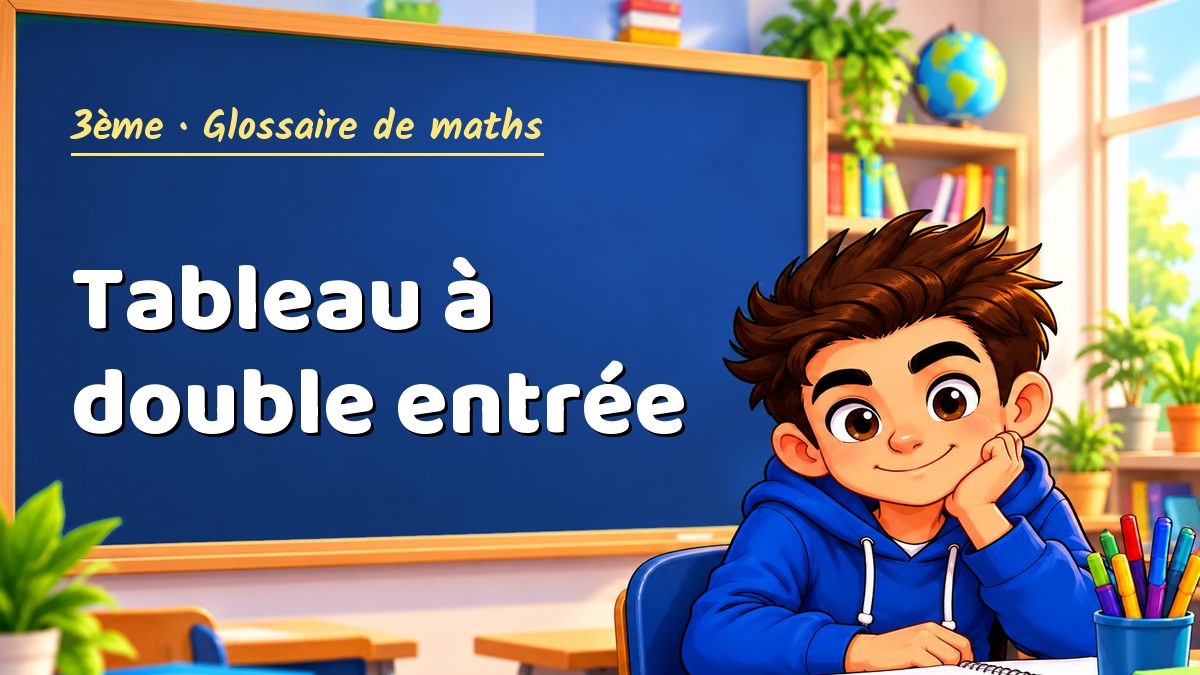 Tableau à double entrée : définition, méthode et exemple corrigé (3ème) – Maths PDF