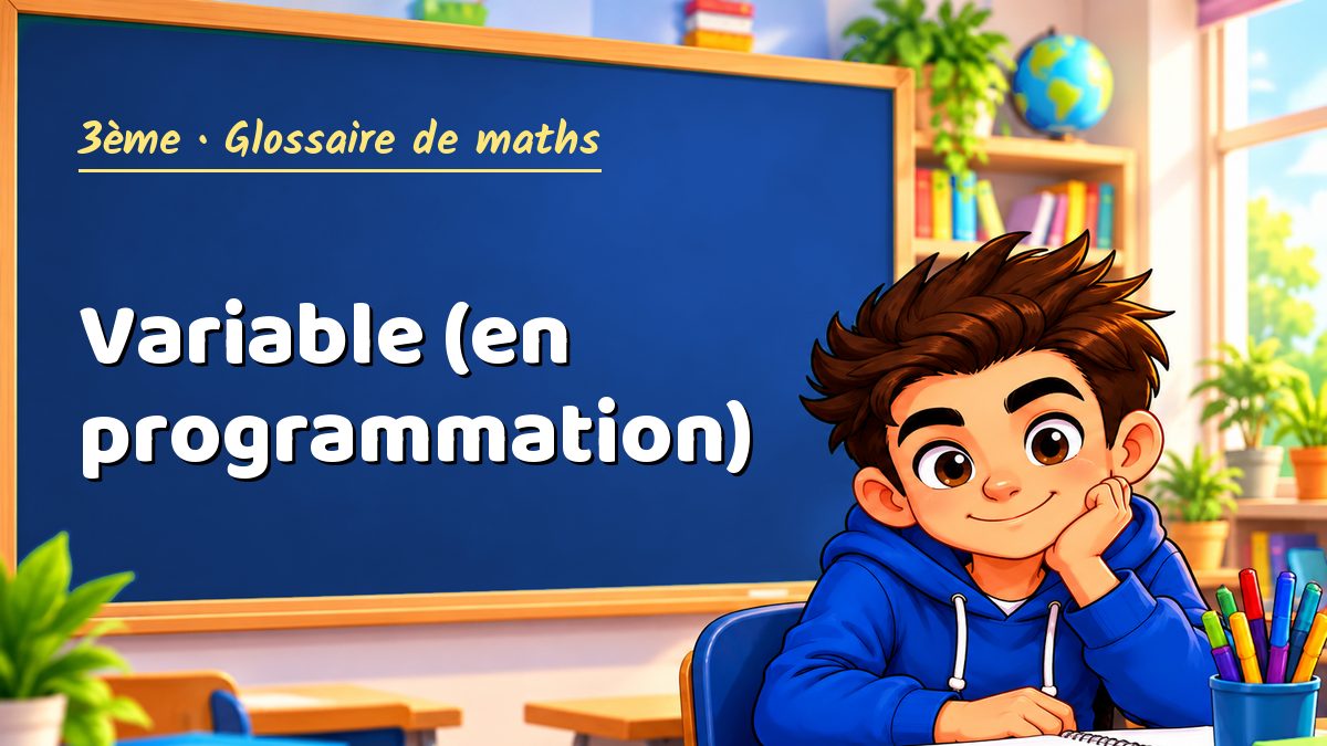 Variable (en programmation) : définition, méthode et exemple corrigé (3ème) – Maths PDF