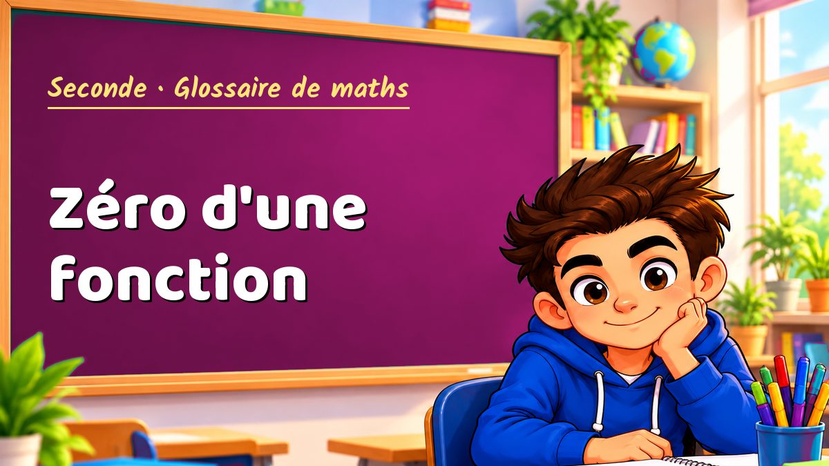 Zéro d'une fonction : définition, méthode et exemple corrigé (Seconde) – Maths PDF