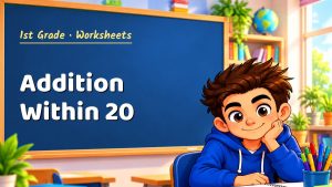 1st Grade Addition Within 20 Worksheet (PDF)