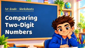1st Grade Comparing Two-Digit Numbers Worksheet (PDF)