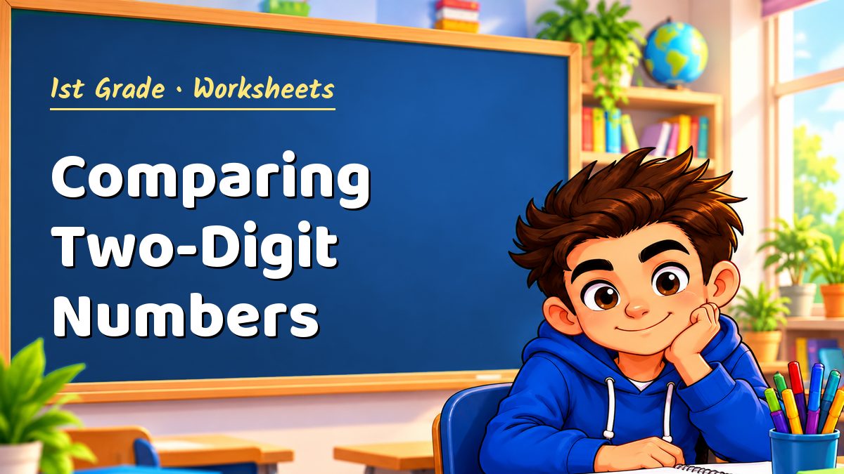 1st Grade math worksheet: Comparing Two-Digit Numbers – Maths PDF