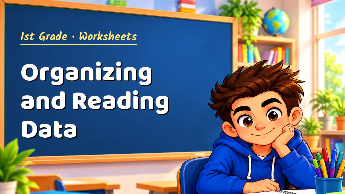1st Grade math worksheet: Organizing and Reading Data – Maths PDF