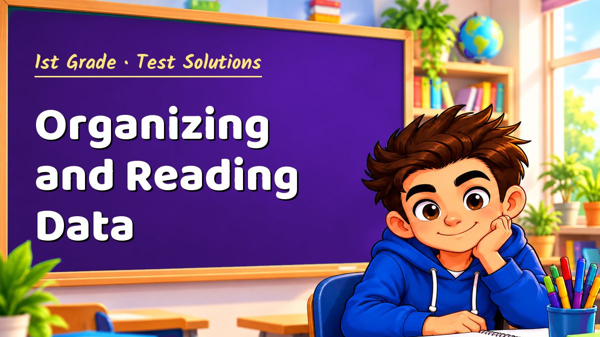 1st Grade math test solutions: Organizing and Reading Data – Maths PDF