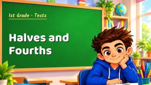 1st Grade Halves and Fourths Test with Point Values (PDF)