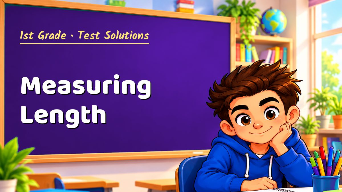 1st Grade math test solutions: Measuring Length – Maths PDF