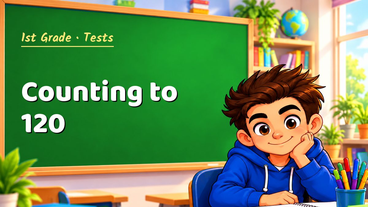 1st Grade math test: Counting to 120 – Maths PDF