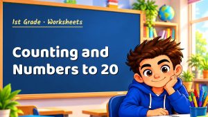 1st Grade Counting and Numbers to 20 Worksheet (PDF)