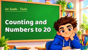 1st Grade Counting and Numbers to 20 Test with Point Values (PDF)