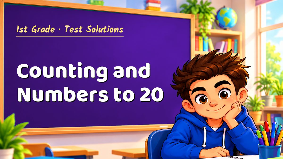 1st Grade math test solutions: Counting and Numbers to 20 – Maths PDF