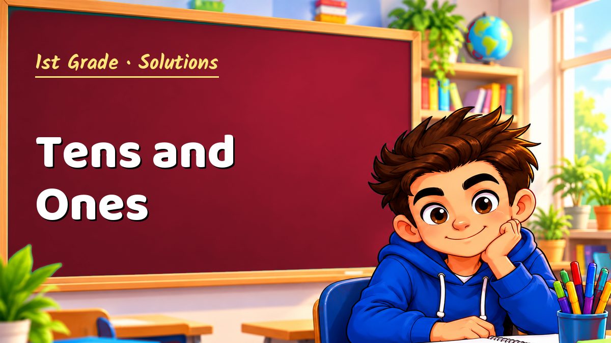 1st Grade math worksheet solutions: Tens and Ones – Maths PDF
