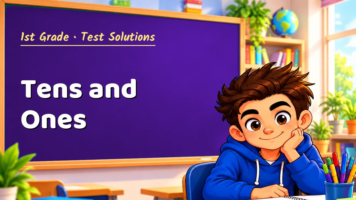 1st Grade math test solutions: Tens and Ones – Maths PDF