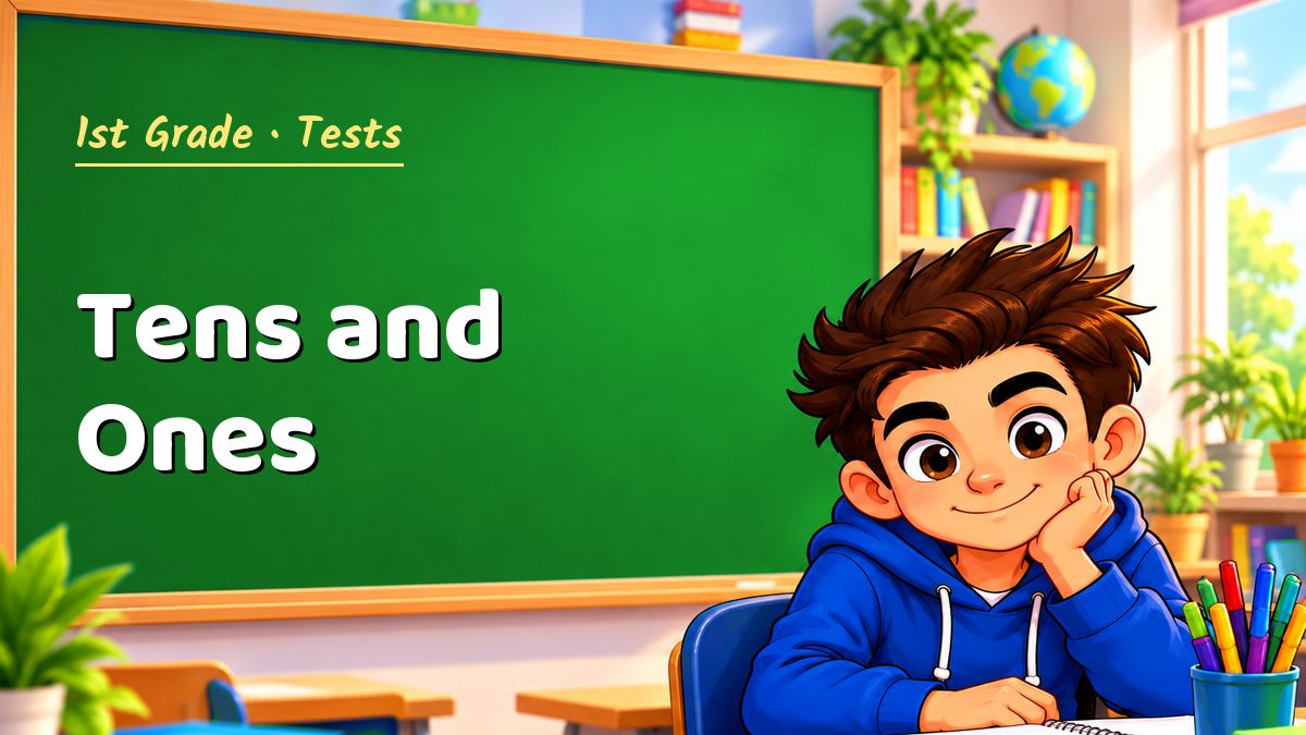 1st Grade math test: Tens and Ones – Maths PDF