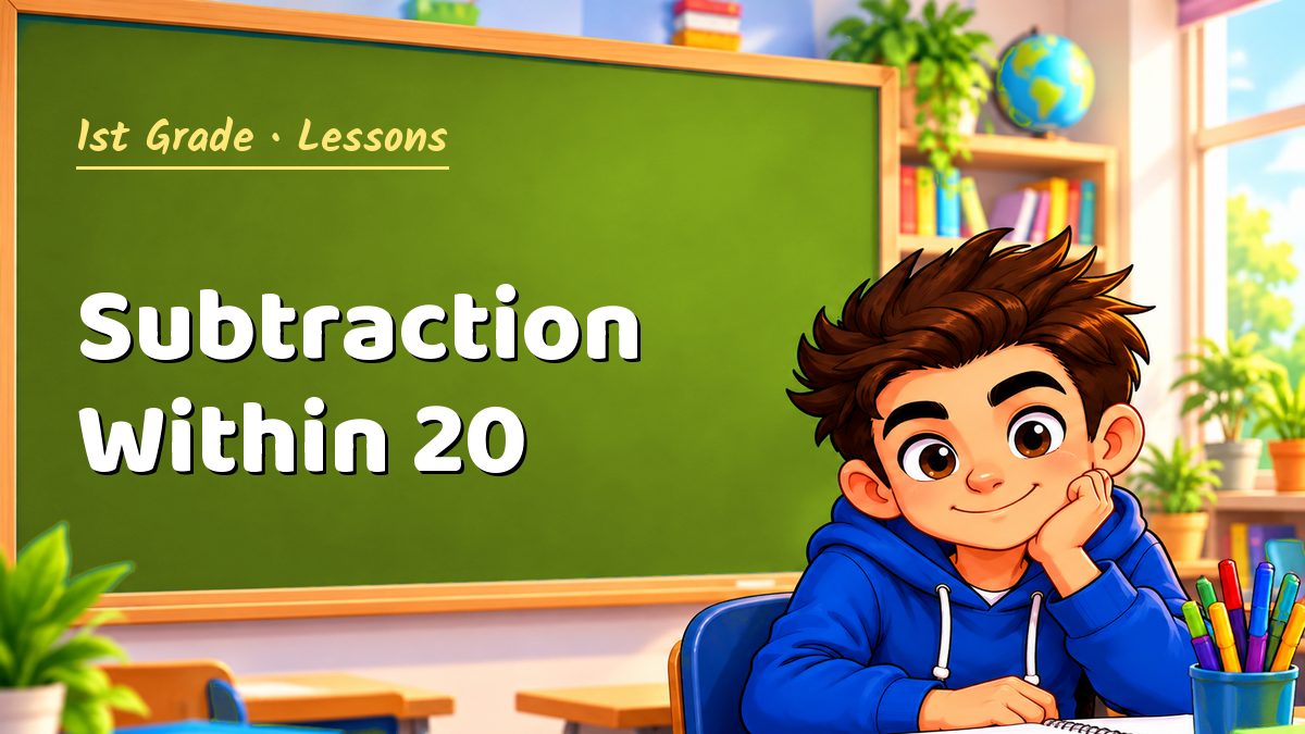 1st Grade math lesson: Subtraction Within 20 – Maths PDF