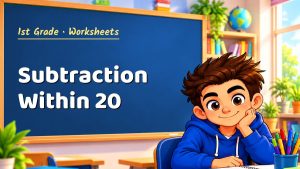 1st Grade Subtraction Within 20 Worksheet (PDF)