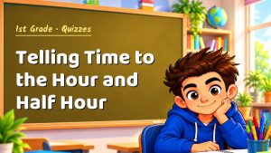 1st Grade Telling Time to the Hour and Half Hour Quiz: 10 Questions with Explanations