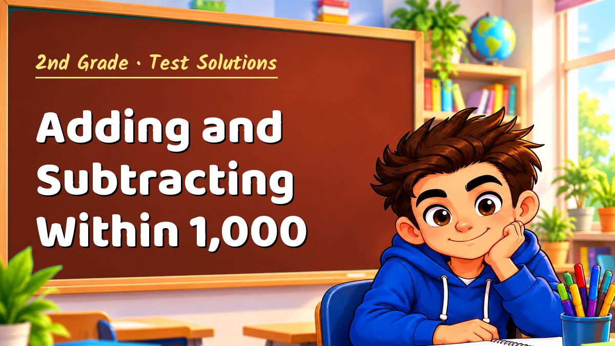 2nd Grade math test solutions: Adding and Subtracting Within 1,000 – Maths PDF