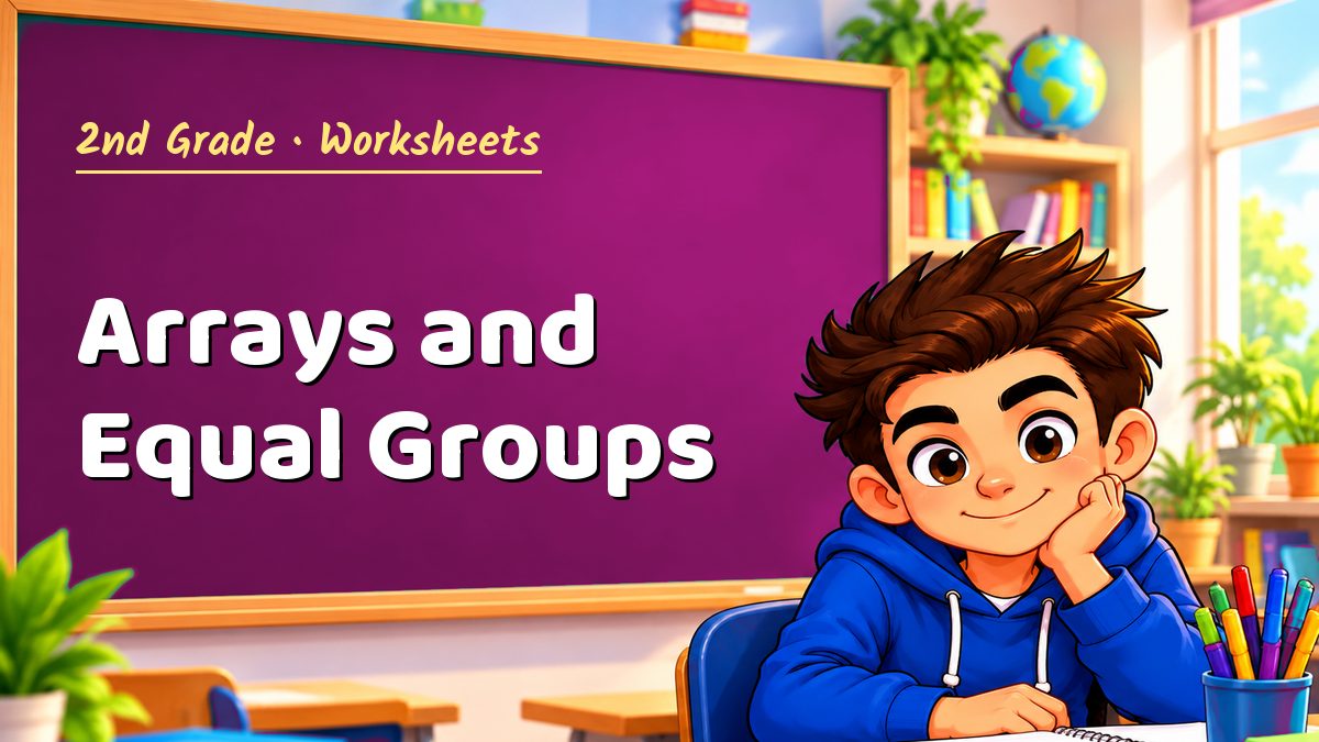 2nd Grade math worksheet: Arrays and Equal Groups – Maths PDF