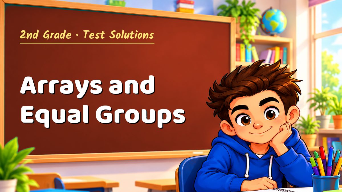 2nd Grade math test solutions: Arrays and Equal Groups – Maths PDF