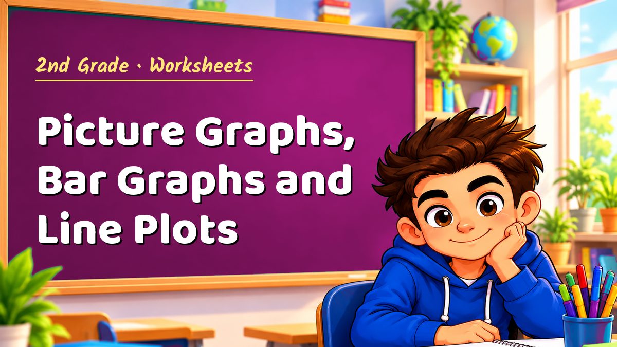 2nd Grade math worksheet: Picture Graphs, Bar Graphs and Line Plots – Maths PDF