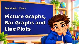 2nd Grade Picture Graphs, Bar Graphs and Line Plots Test with Point Values (PDF)