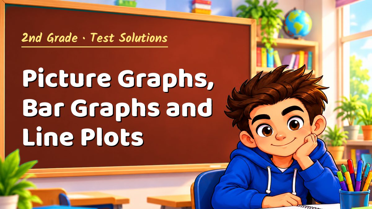 2nd Grade math test solutions: Picture Graphs, Bar Graphs and Line Plots – Maths PDF