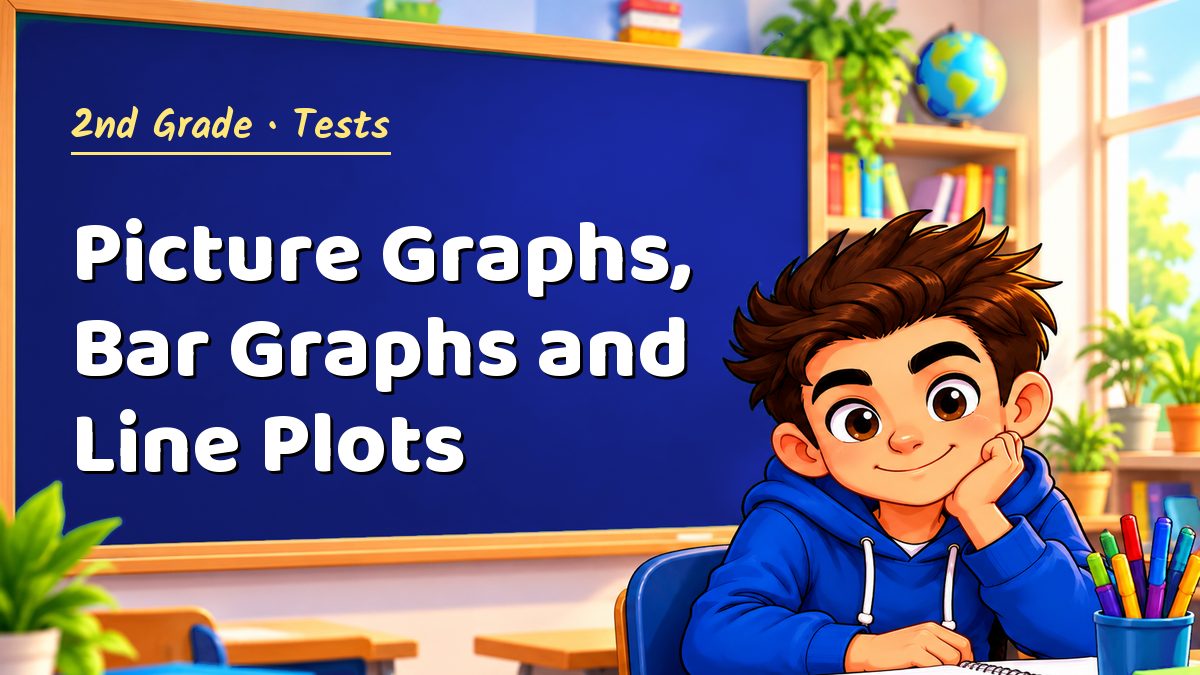 2nd Grade math test: Picture Graphs, Bar Graphs and Line Plots – Maths PDF